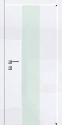 Міжкімнатні двері фарбовані а3.1.s біле скло лакобель 230мм