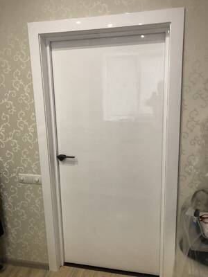 Міжкімнатні двері фарбовані а1 білий глянець high gloss