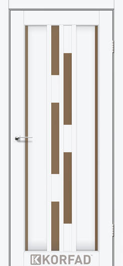 Міжкімнатні двері ламіновані модель vnd-05 білий перламутр