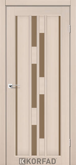 Міжкімнатні двері ламіновані модель vnd-05 білий перламутр