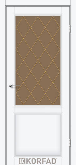Міжкімнатні двері ламіновані модель cl-02 білий перламутр