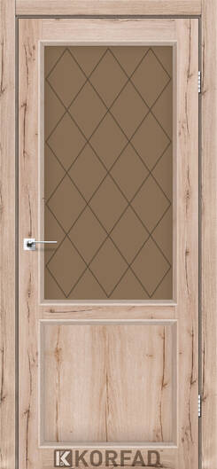 Міжкімнатні двері ламіновані модель cl-02 дуб марсала сатин бронза