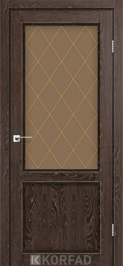 Міжкімнатні двері ламіновані модель cl-02 дуб тобакко сатин бронза