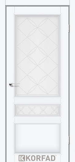 Міжкімнатні двері ламіновані модель cl-05 білий перламутр