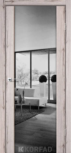 Межкомнатные двери ламинированные ламинированная дверь модель sr-01 лофт бетон зеркало двухстороннее графит триплекс