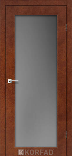 Міжкімнатні двері ламіновані модель sv-01 дуб марсала скло сатин бронза