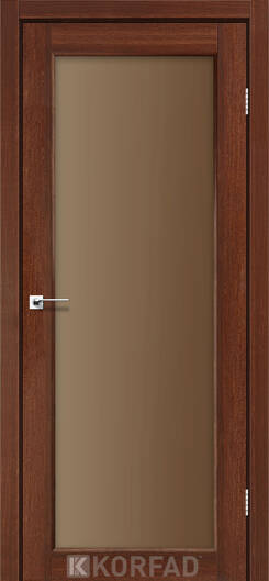 Міжкімнатні двері ламіновані модель sv-01 дуб тобакко скло сатин білий