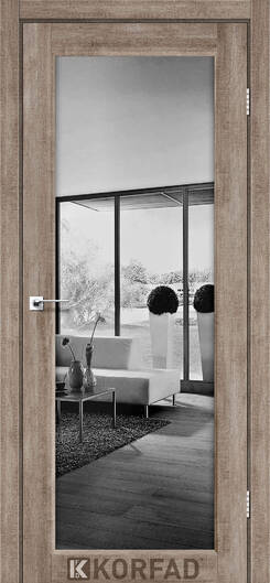 Межкомнатные двери ламинированные ламинированная дверь модель sv-01 арт бетон зеркало двухстороннее графит триплекс