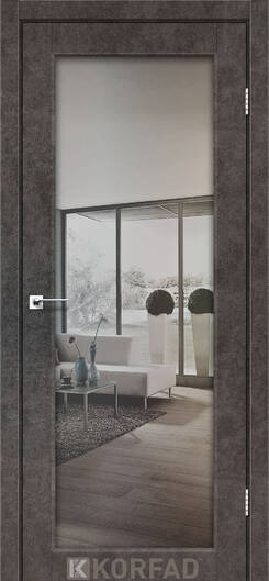 Межкомнатные двери ламинированные ламинированная дверь модель sv-01 лофт бетон зеркало двухстороннее графит триплекс