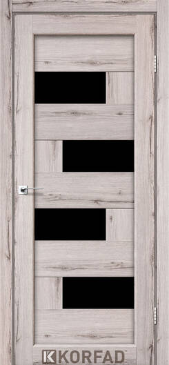 Міжкімнатні двері ламіновані модель pm-10 арт бетон скло сатин білий