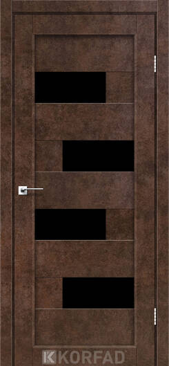Міжкімнатні двері ламіновані модель pm-10 лайт бетон чорне скло