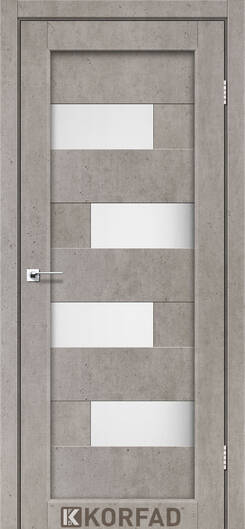 Міжкімнатні двері ламіновані модель pm-10 лофт бетон скло сатин білий