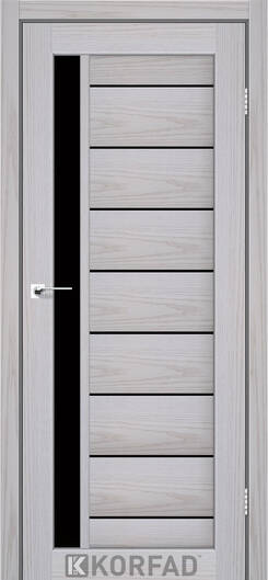 Міжкімнатні двері ламіновані модель fl-01 біла модрина чорне скло