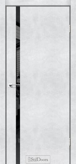 Міжкімнатні двері ламіновані ламінована дверь модель loft glass білий мат чорне скло