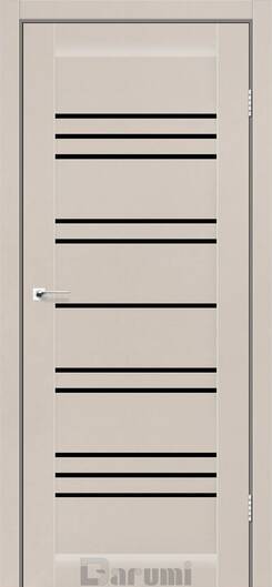 Міжкімнатні двері ламіновані versal сірий краст (чорне «lacobel»)