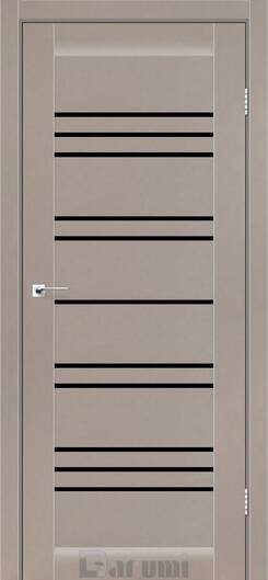 Міжкімнатні двері ламіновані versal сірий краст (чорне «lacobel»)