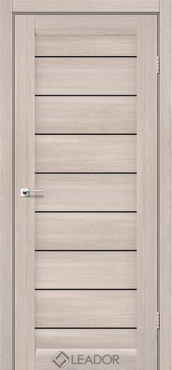 Міжкімнатні двері ламіновані ламінована дверь leador neapol білий матовий чорне скло