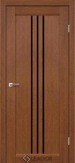 Міжкімнатні двері ламіновані ламінована дверь leador verona сіре дерево чорне скло