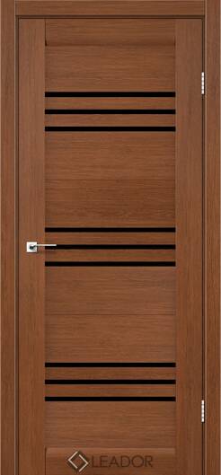 Міжкімнатні двері ламіновані ламінована дверь leador sovana сіре дерево чорне скло