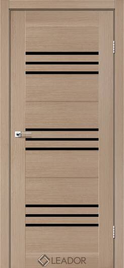 Міжкімнатні двері ламіновані ламінована дверь leador sovana білий матовий чорне скло