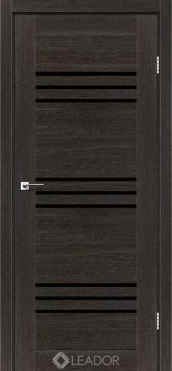 Міжкімнатні двері ламіновані ламінована дверь leador sovana білий матовий чорне скло