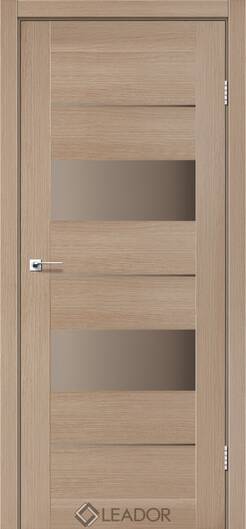 Міжкімнатні двері ламіновані ламінована дверь leador scanneli сіре дерево сатин бронза