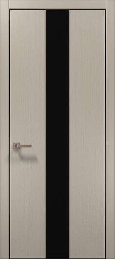 Міжкімнатні двері ламіновані ламінована дверь plato-06 дуб кремовий алюмінієва кромка