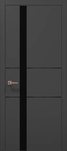 Міжкімнатні двері ламіновані ламінована дверь plato-08 темно-сірий супермат