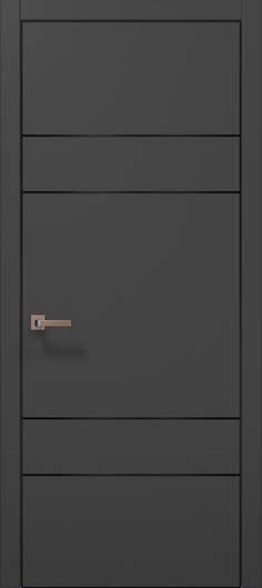 Міжкімнатні двері ламіновані ламінована дверь plato-09 темно-сірий супермат