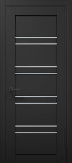 Міжкімнатні двері ламіновані tetra t-01 (сатин) чорний матовий пвх