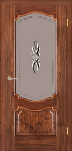 Міжкімнатні двері шпоновані шпонована дверь модель 41 горіх амер. скло