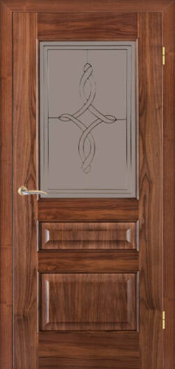 Міжкімнатні двері шпоновані шпонована дверь модель 53 горіх амер ст-ст-гл