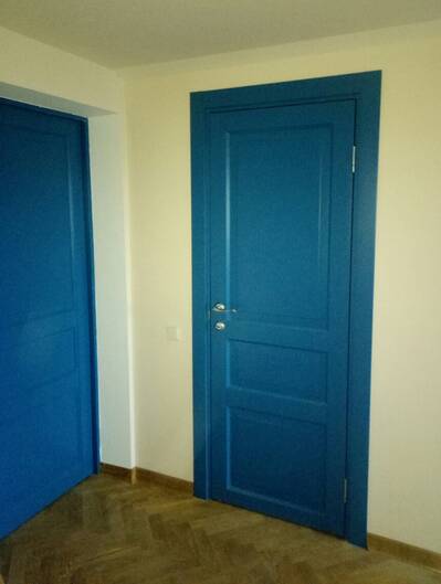 Міжкімнатні двері фарбовані ніца по блакитний