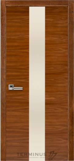 Міжкімнатні двері шпоновані шпонована дверь модель 23 горіх американський (біле скло)