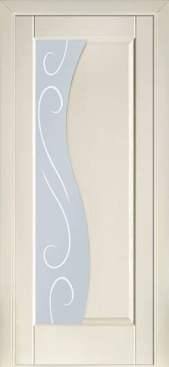 Міжкімнатні двері шпоновані шпонированная дверь модель 16 ясень crema стекло