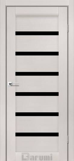 Міжкімнатні двері ламіновані vela сірий краст (чорне «lacobel»)