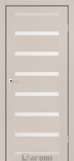 Міжкімнатні двері ламіновані vela сірий краст (чорне «lacobel»)